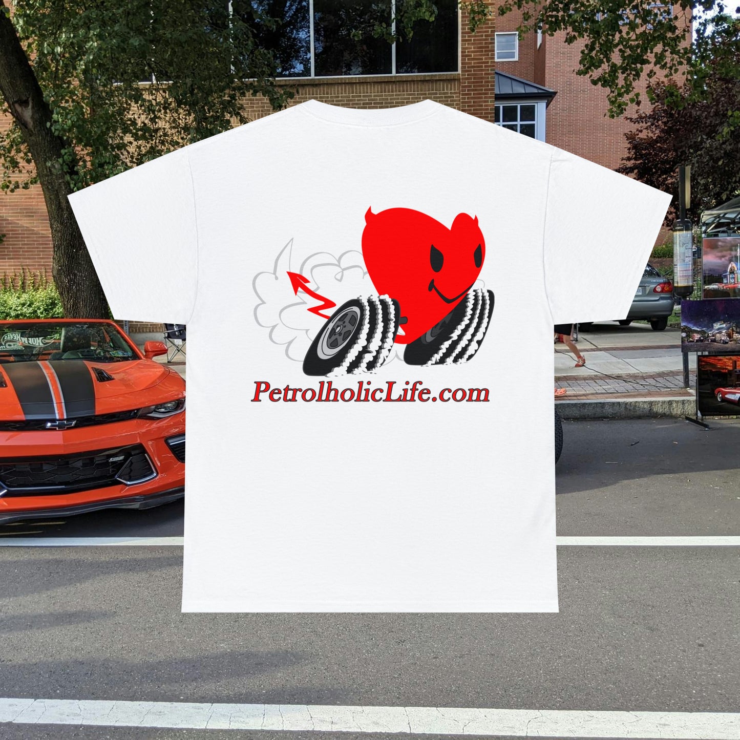 Racing Devilish Heart, also back side - Unisex Heavy Cotton Tee