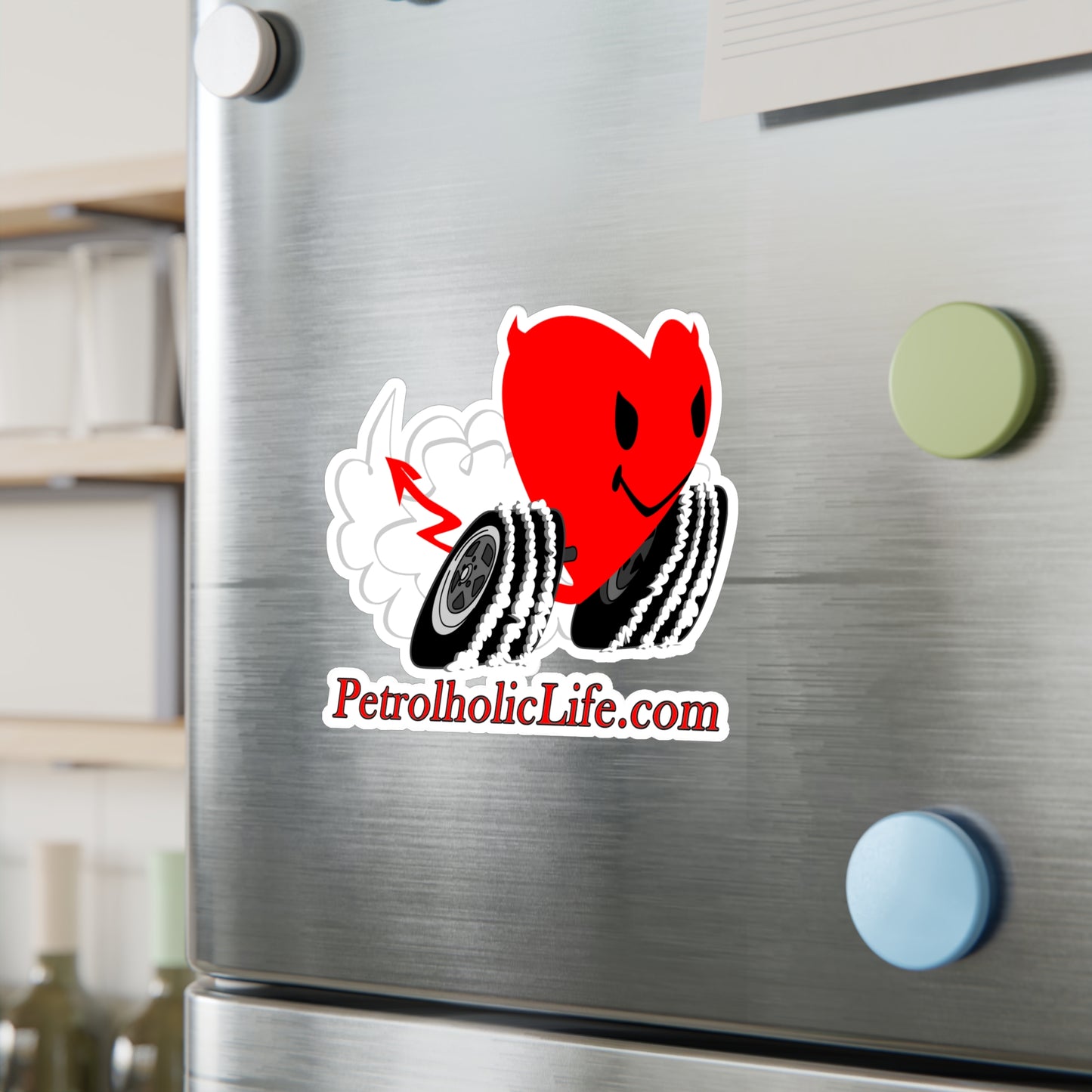 PetrolholicLife Racing Devilish Heart! Kiss-Cut Vinyl Decals