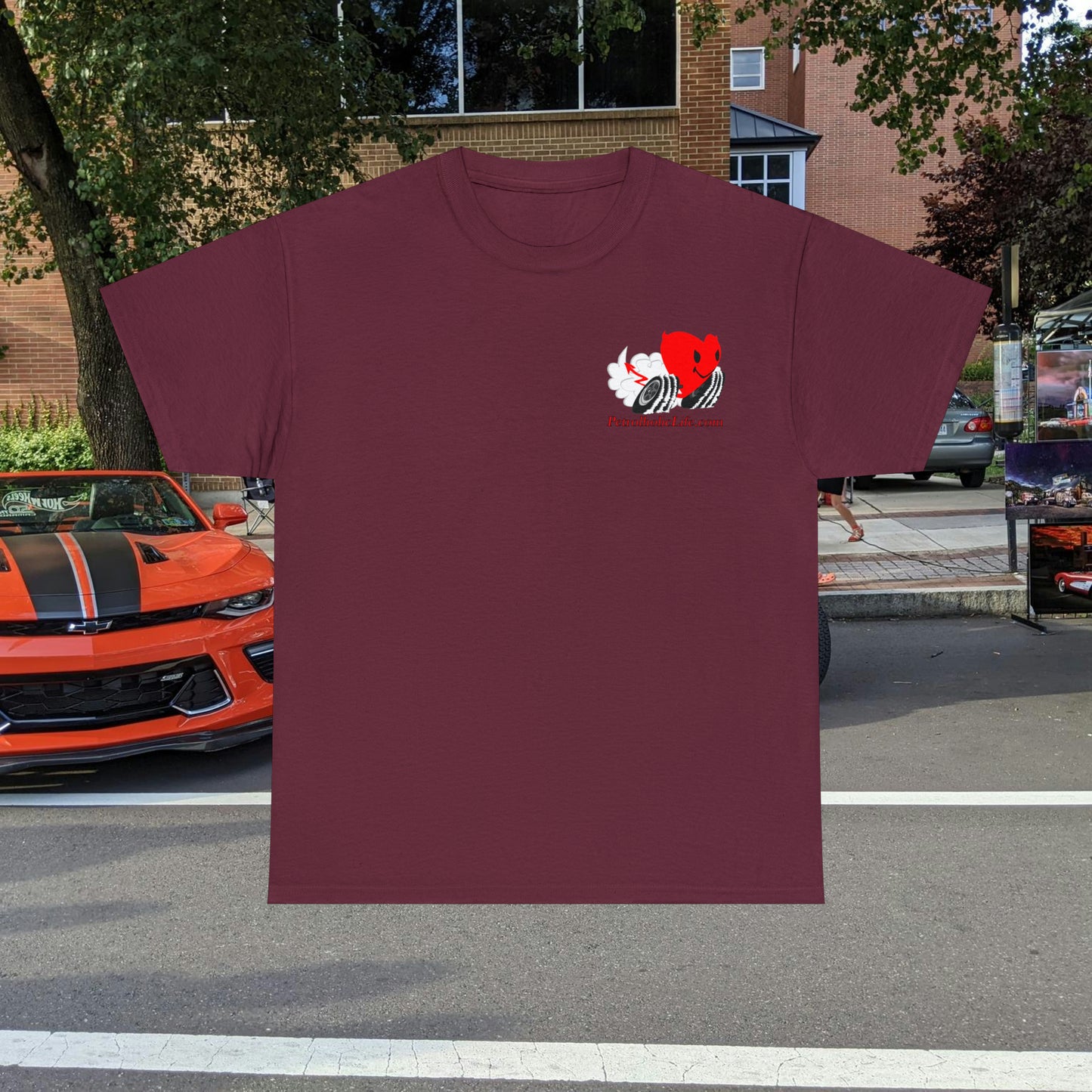 Racing Devilish Heart, also back side - Unisex Heavy Cotton Tee