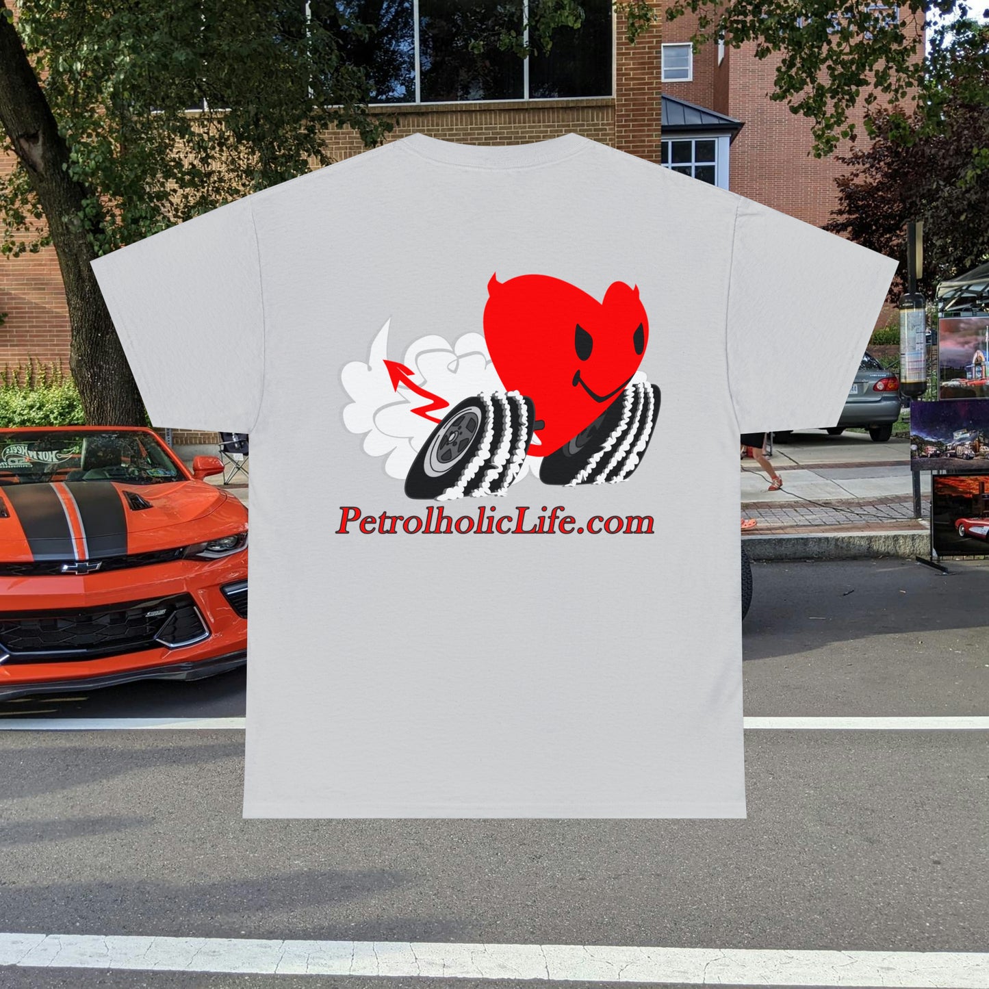 Racing Devilish Heart, also back side - Unisex Heavy Cotton Tee