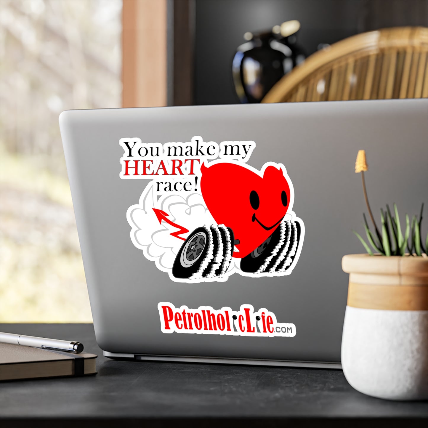 You make my Heart Race! Kiss-Cut Vinyl Decals