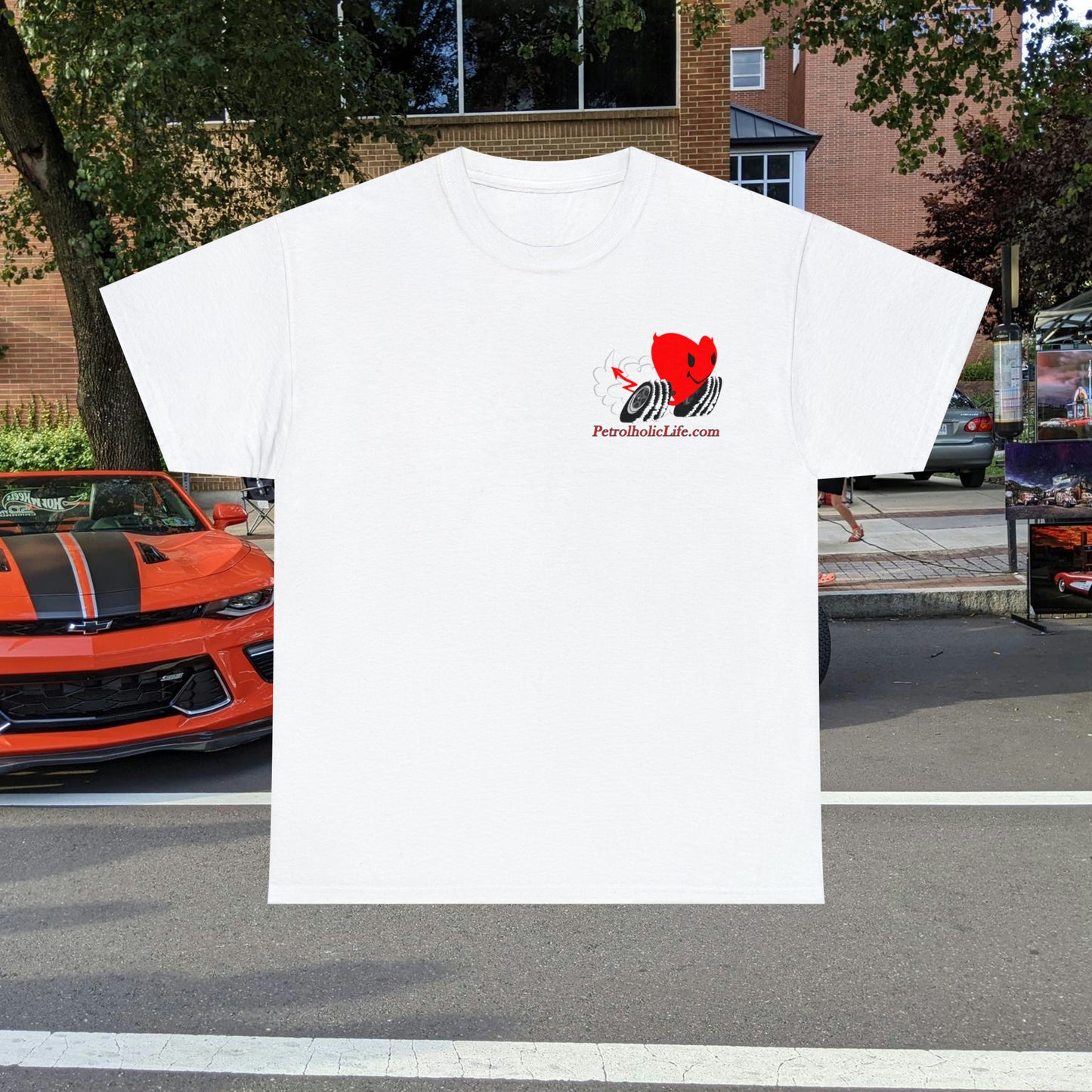 Racing Devilish Heart, also back side - Unisex Heavy Cotton Tee