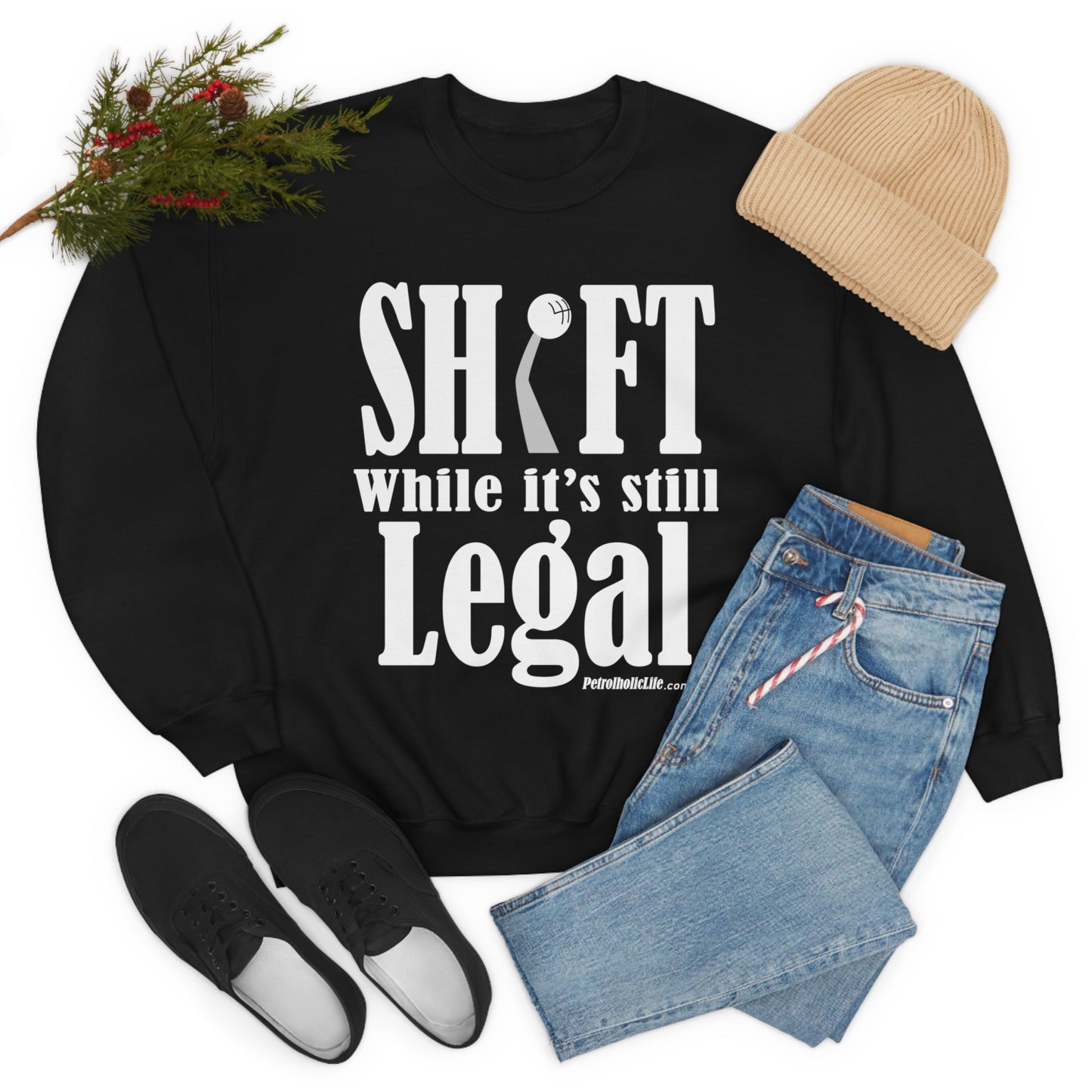 Shift While Still Legal Unisex Heavy Blend™ Crewneck Sweatshirt