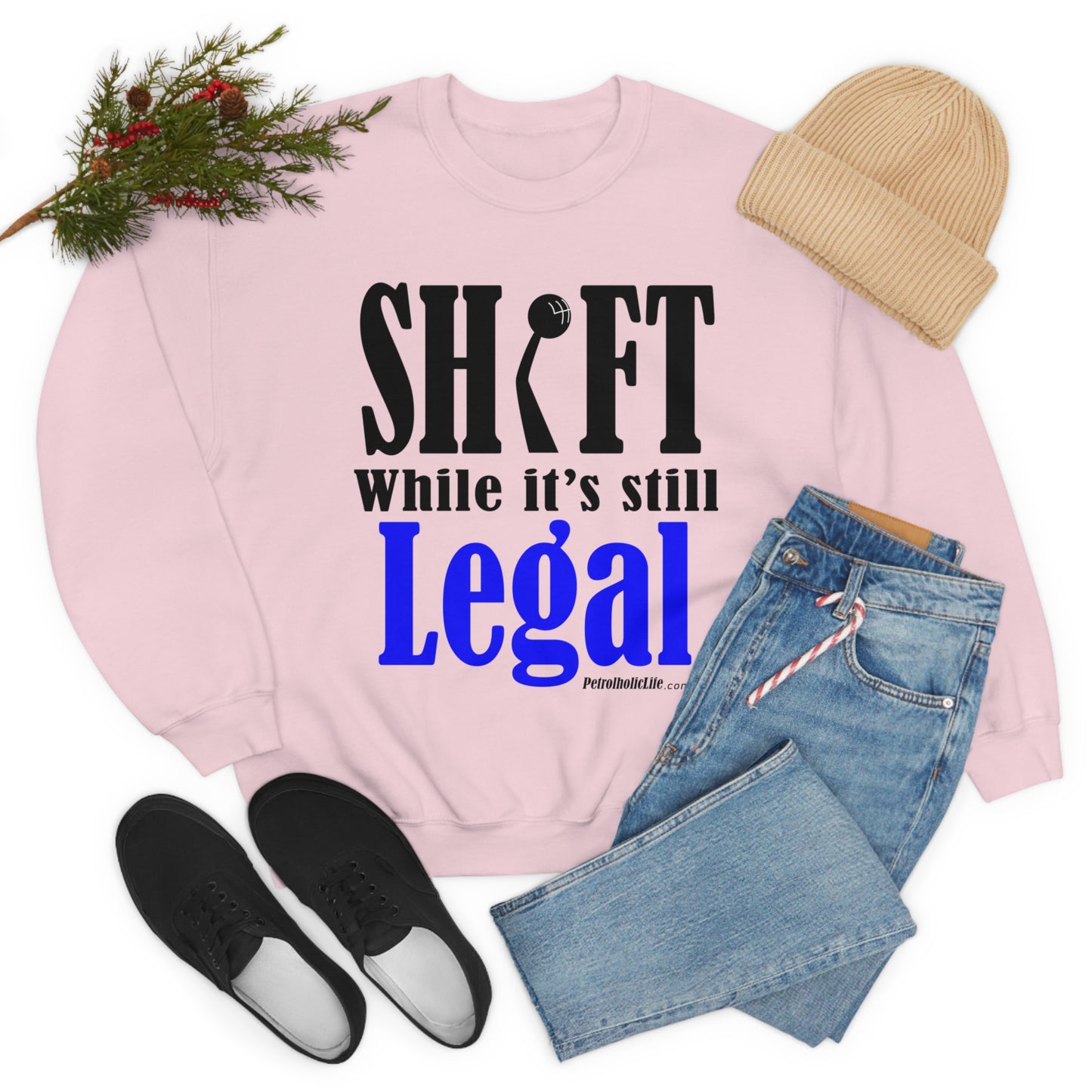 Shift While Still Legal Unisex Heavy Blend™ Crewneck Sweatshirt